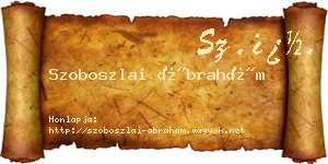 Szoboszlai Ábrahám névjegykártya